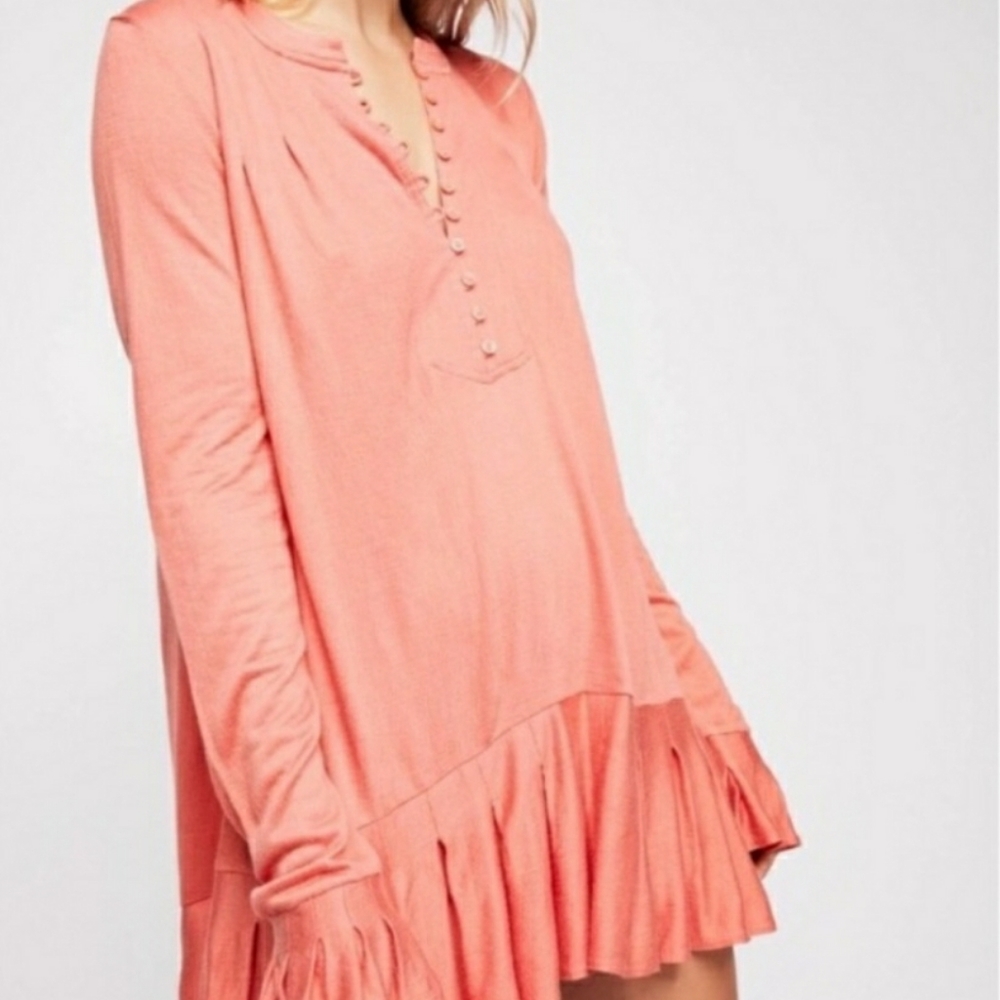 Free People Coral "Your Girl" Tunic XS NWT